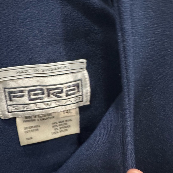 Vintage fera  Skiwear Navy Bibs Stirrup Pants Suit 14L - Picture 2 of 8